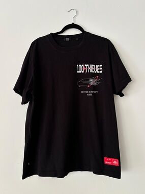100 Thieves Enter Infinity 2021 Black Graphic Tee Mens XL Made in USA Esports